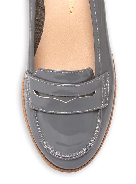 Grey Patent 'Lily' Loafers